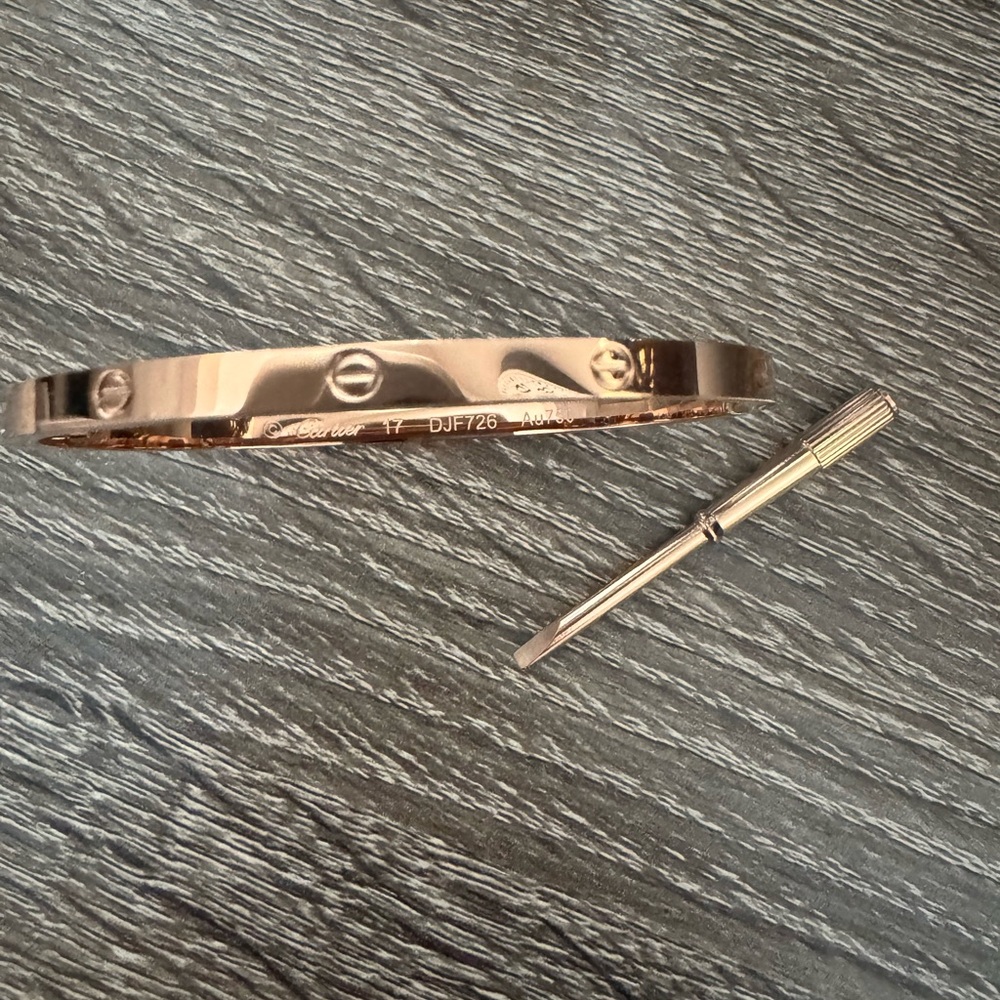 Rose Gold Screw Motif Bracelet with Matching Screwdriver